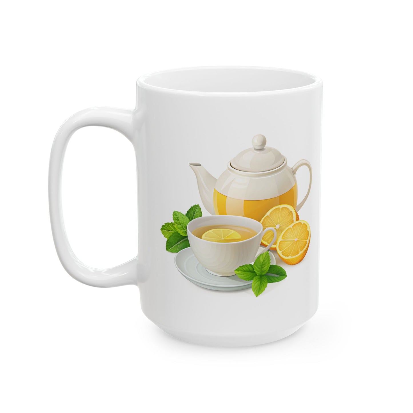 Citrus Delight Ceramic Mug - Refreshing Lemonade Design, Perfect for Tea Lovers, Kitchen Decor, Gift for Friends, Summer Sips