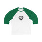 Heart Crown 3/4 Sleeve Baseball Tee, Unisex Casual Shirt, Gift for Him/Her, Trendy Sports Top, Cute Couple T-Shirt