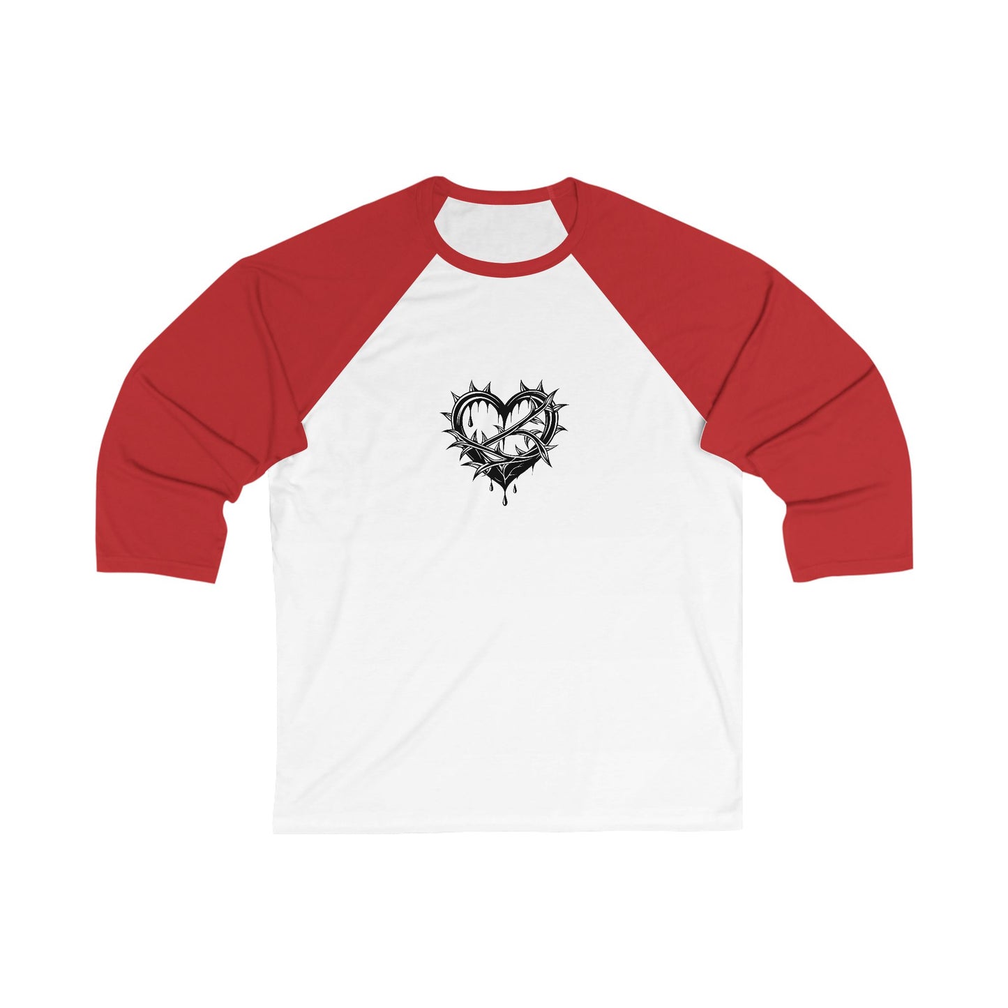 Heart Crown 3/4 Sleeve Baseball Tee, Unisex Casual Shirt, Gift for Him/Her, Trendy Sports Top, Cute Couple T-Shirt