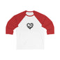 Heart Crown 3/4 Sleeve Baseball Tee, Unisex Casual Shirt, Gift for Him/Her, Trendy Sports Top, Cute Couple T-Shirt