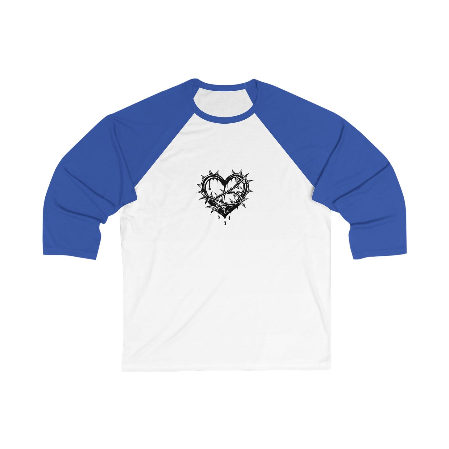 Heart Crown 3/4 Sleeve Baseball Tee, Unisex Casual Shirt, Gift for Him/Her, Trendy Sports Top, Cute Couple T-Shirt
