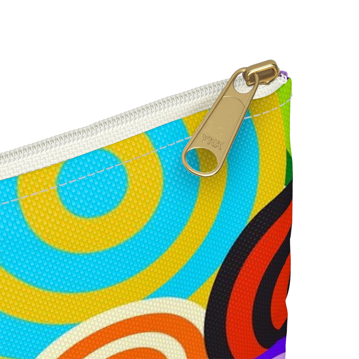 Colorful Circle Accessory Pouch, Fun Travel Organizer, Makeup Bag, Pencil Case, Gift for Her, Quirky Design