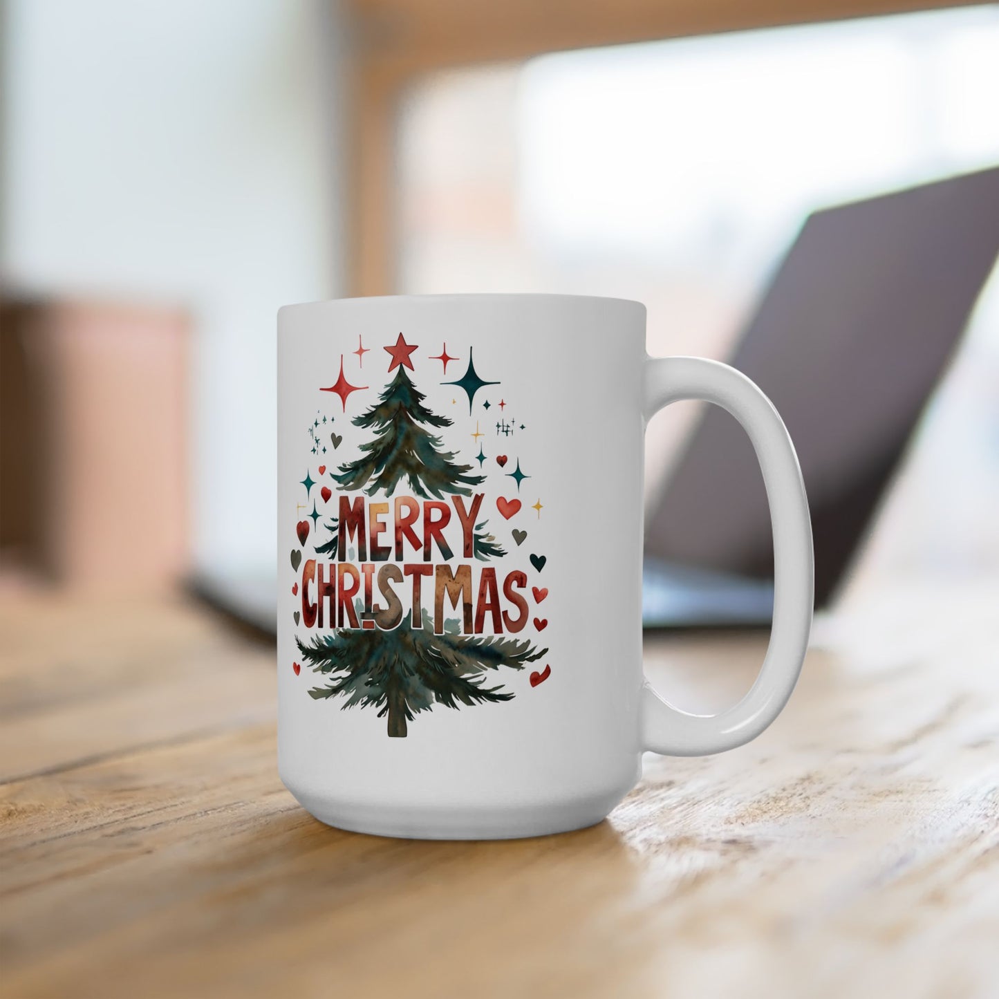 Festive Christmas Mug, Holiday Gift, Hot Cocoa Cup, Merry Christmas Beverage Container, Winter Decor, Family Gatherings