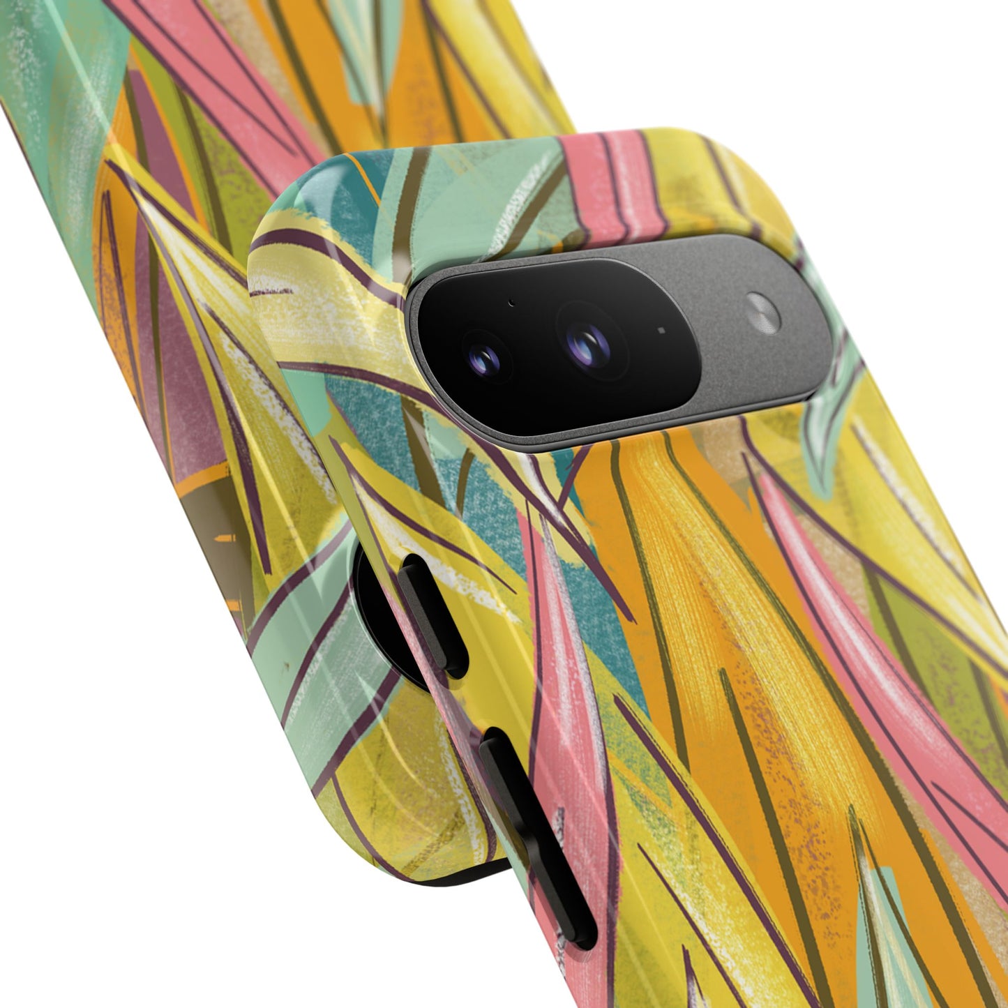 Vibrant Phone Case with Colorful Leaf Design, Tough Cases for Nature Lovers, Eco-Friendly Gift, Summer Vibes, Floral Phone Cover