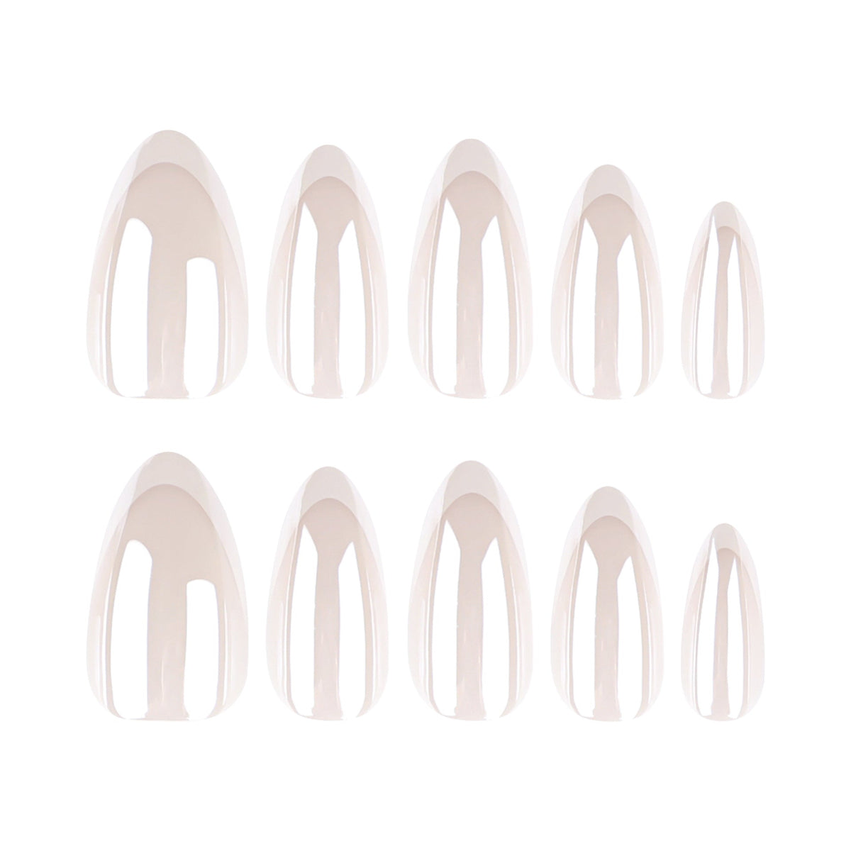 Classic french white press-on nails with white trim, glitter coating, and sparkling nail art – Image 5