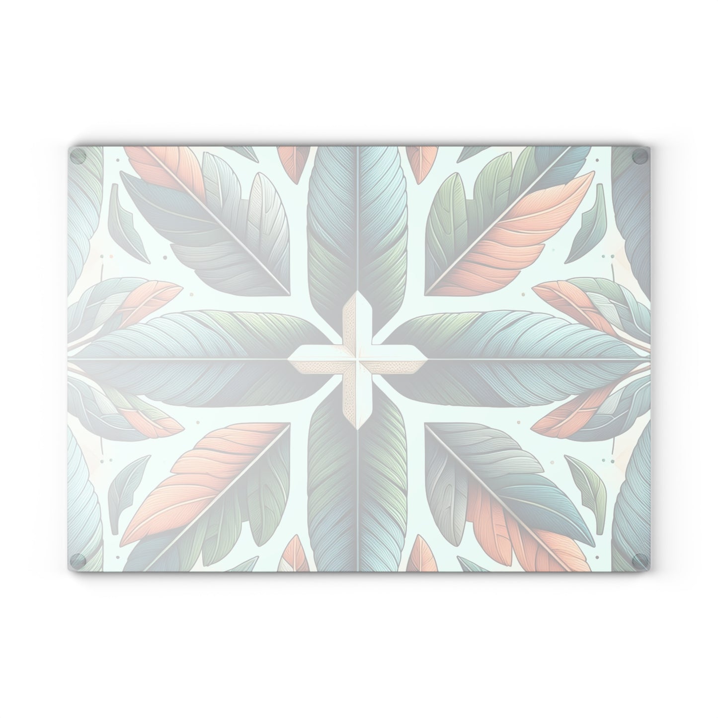 Tropical Leaf Glass Cutting Board — Decorative Kitchen Chopping Board