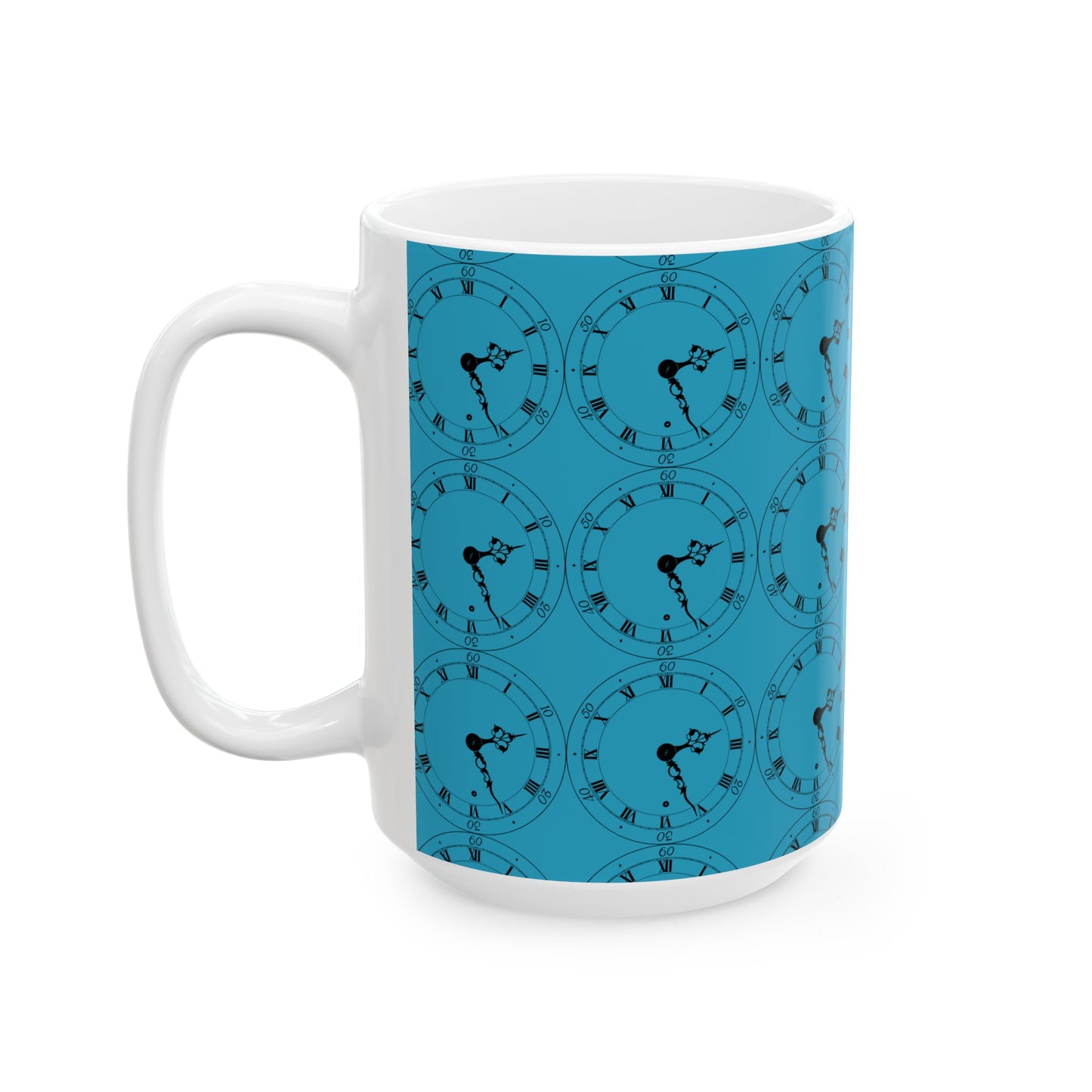 Colorful Clock Design Ceramic Mug - Perfect for Home, Office, Gifts, Coffee Lover, Tea Time, Birthdays, Housewarming