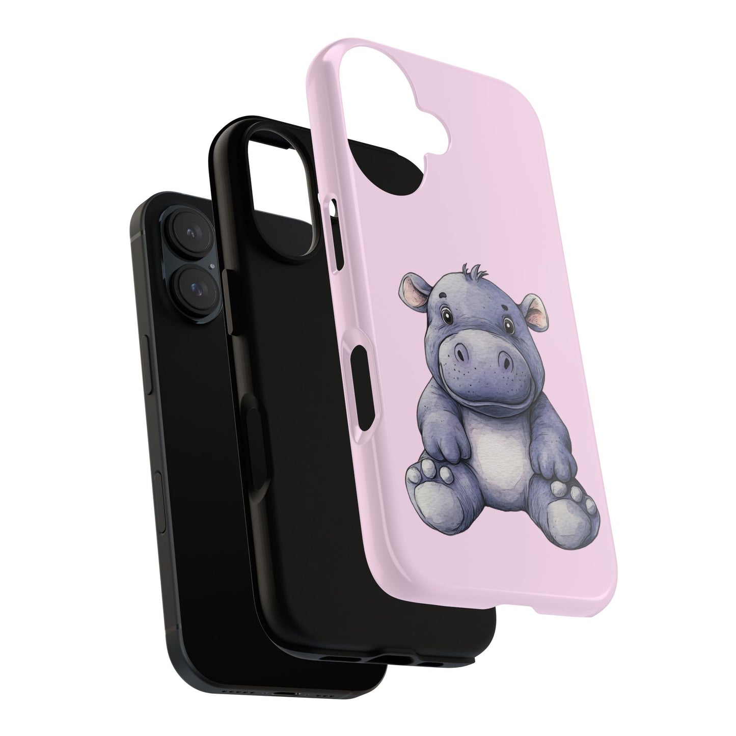 Cute Hippo Phone Case - Tough Cases, Animal Phone Cover, Kawaii Accessories, Gifts for Kids, Unique Tech Gear