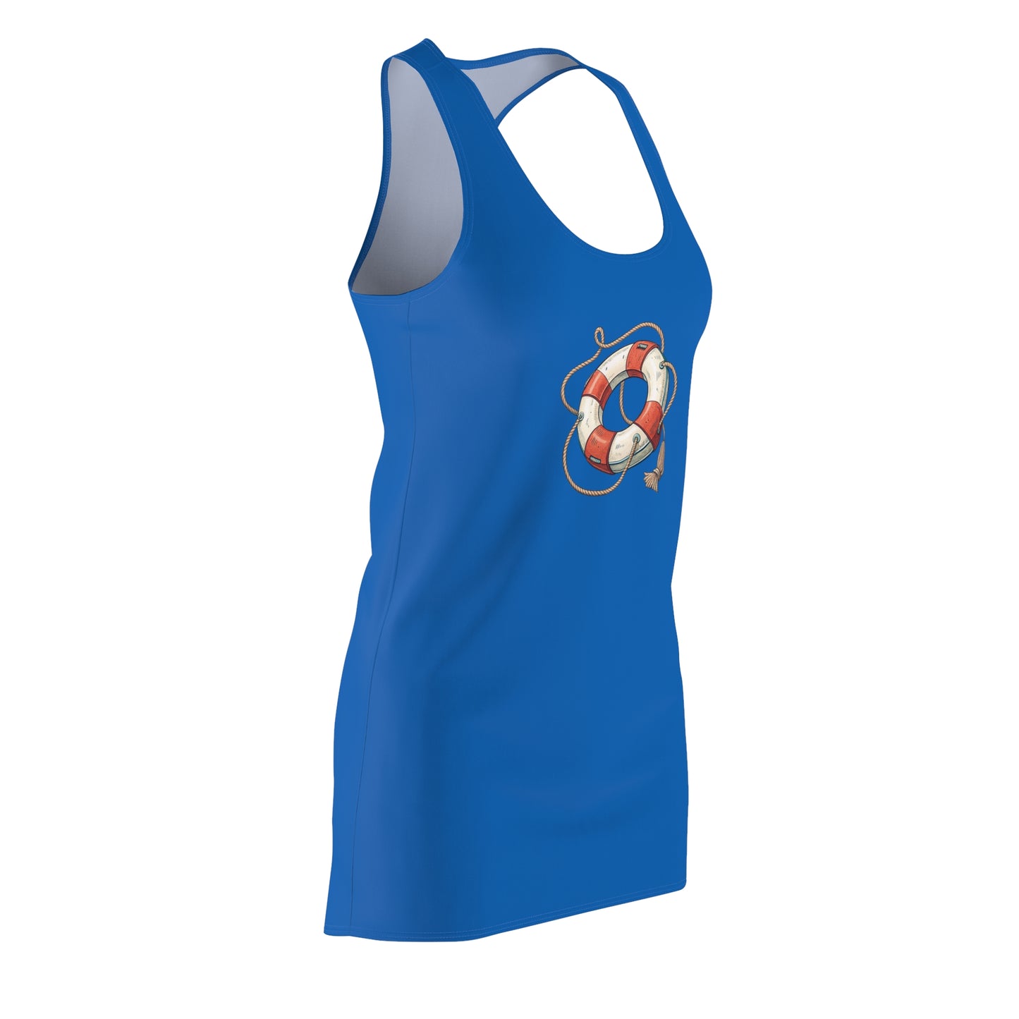 Nautical Life Preserver Racerback Dress, Summer Dress, Casual Beachwear, Vacation Outfit, Nautical Gift, Boat Lovers Apparel
