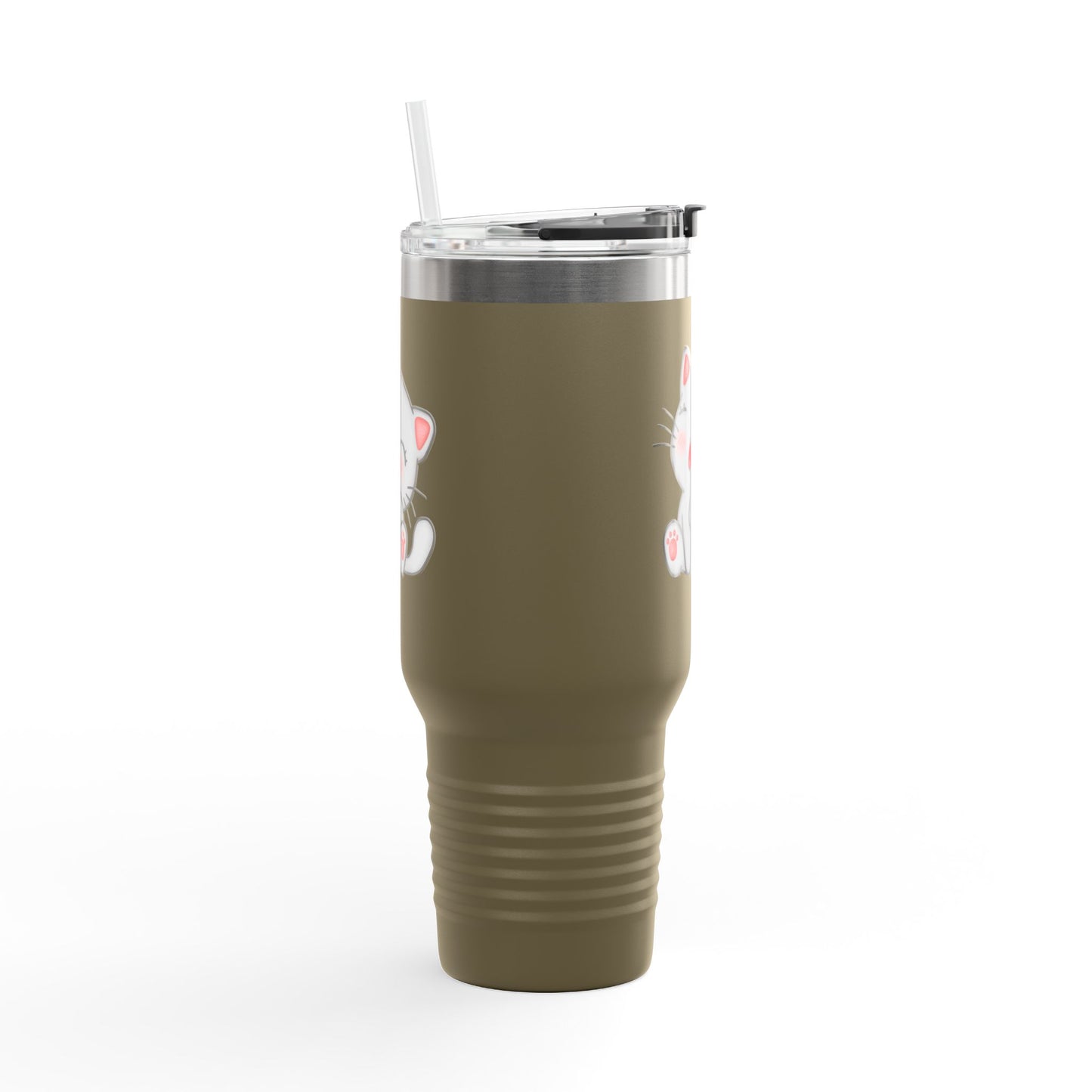 Cute Cat Insulated Travel Mug, 40oz | Funny Coffee Mug for Cat Lovers, Animal Lover Gift, Travel Tumbler, Pet Themed Drinkware