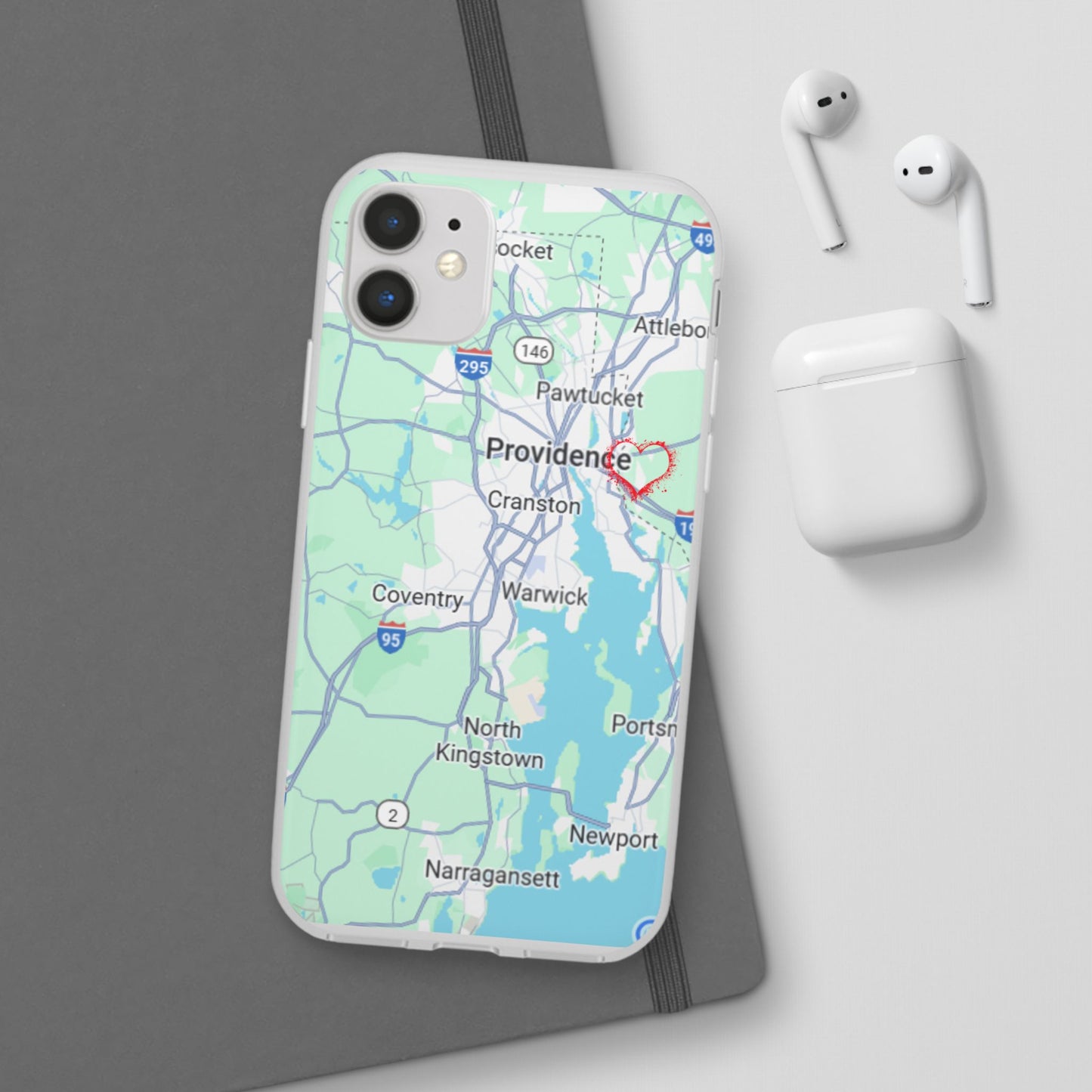 Providence Heart Map Phone Case - Custom Flexible Smartphone Protector, Gift for Her, Map Lover's Accessory, Personalized Case, Travel [...]