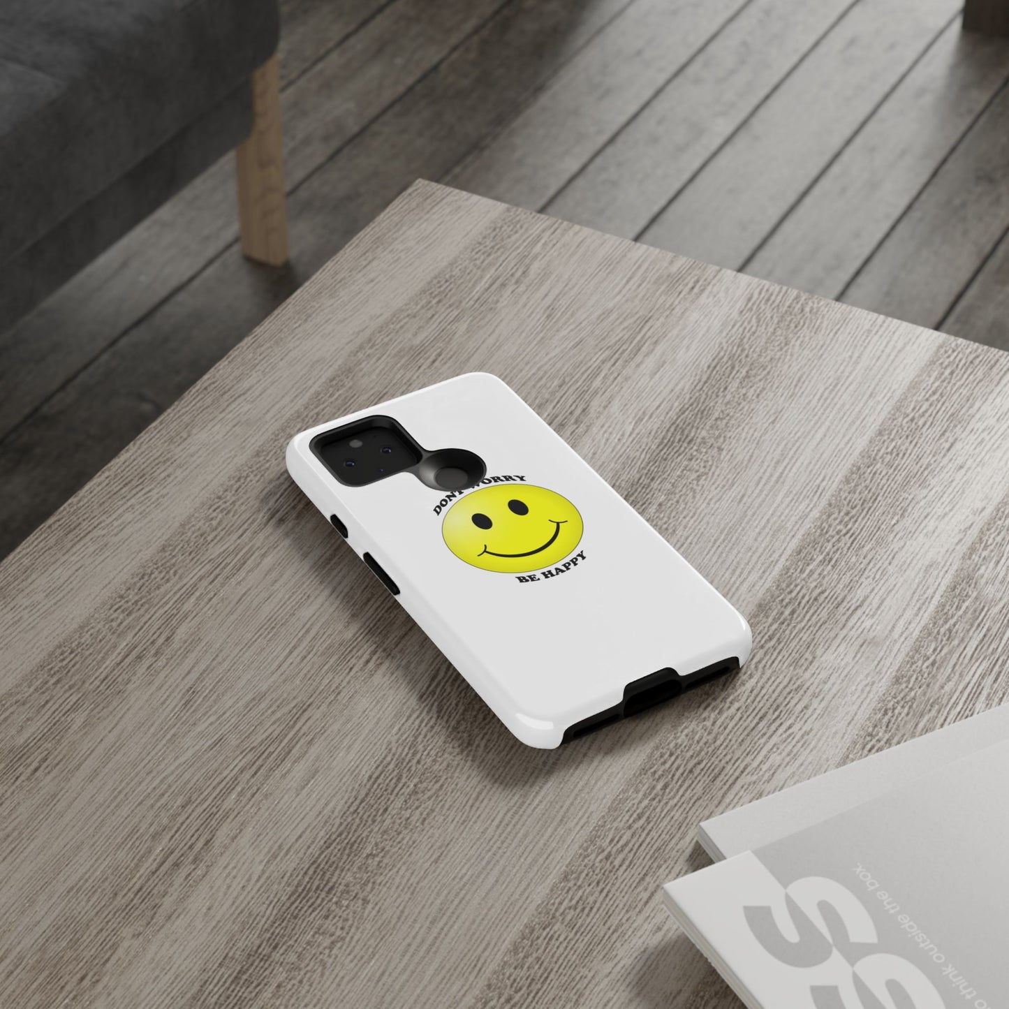 Happy Face Phone Case, Tough Cases, Don’t Worry, Be Happy, Cute Gift for Friends, Positive Vibes, Fun Mobile Accessories