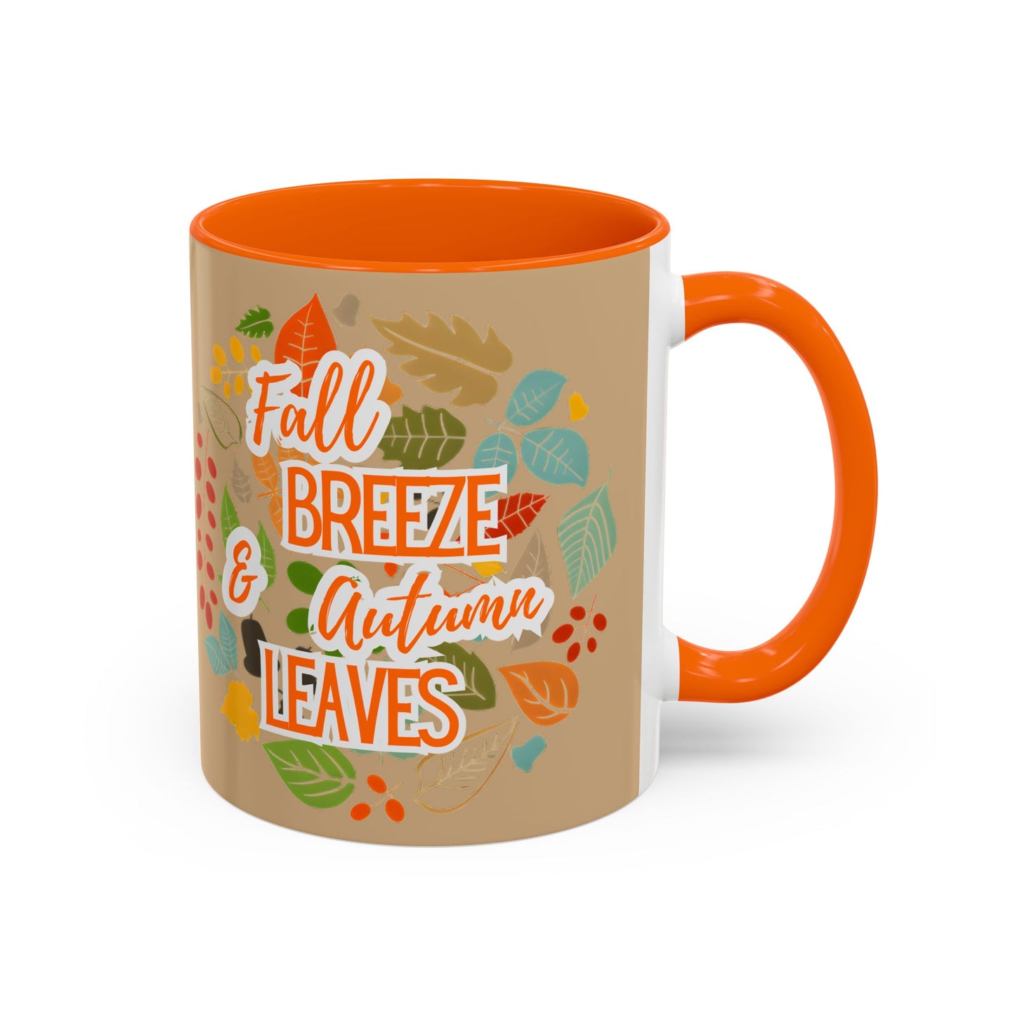 Fall Breeze & Leaves Coffee Mug, Autumn Mug, Seasonal Drinkware, Cozy Kitchen Decor, Perfect Gift for Fall Lovers