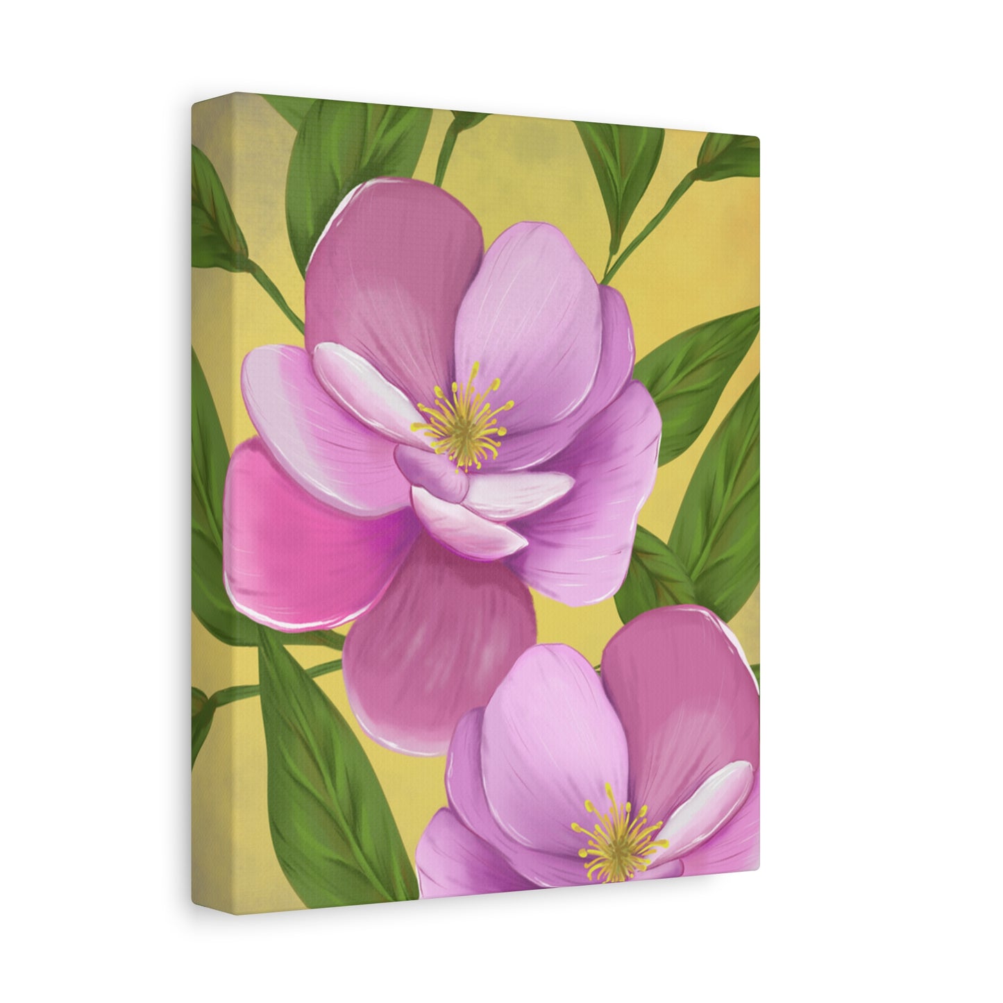 Matte Canvas, Stretched, 1.25" Tulips Pink and Purple Flowers