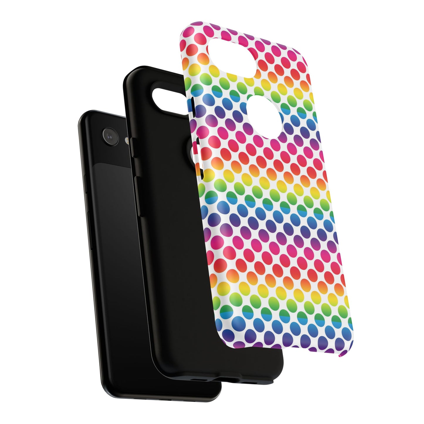 Rainbow Dot Phone Case, Colorful Phone Cover, Fun Phone Accessory, Gift for Friends, Trendy Mobile Case