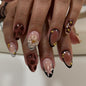 Mixed Floral Animal Pattern Almond Art Nails