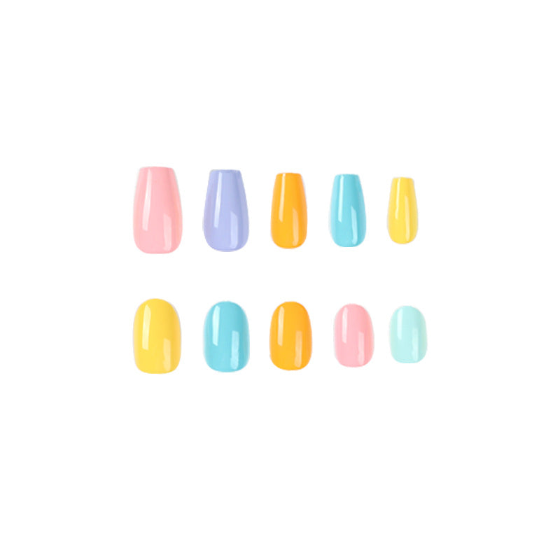 Press-on nails wholesale five-color removable manicure short ballet medium round double spell manicure patch – Image 5