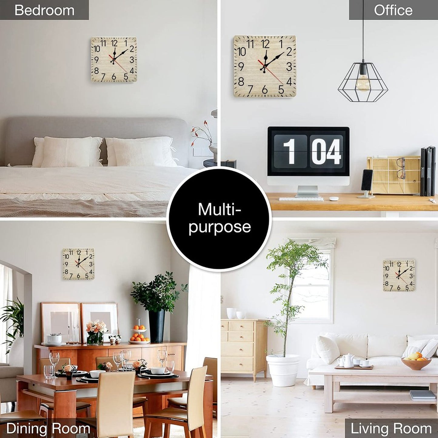 Square Wall Clock-9.8"x9.8"/25x25cm - 
"We the People"