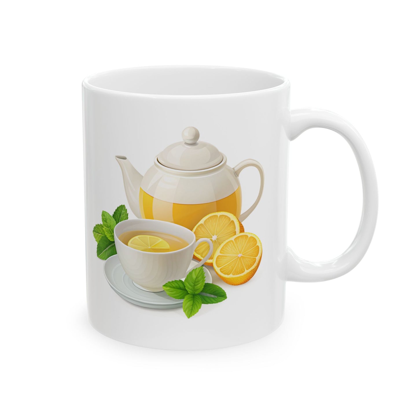 Citrus Delight Ceramic Mug - Refreshing Lemonade Design, Perfect for Tea Lovers, Kitchen Decor, Gift for Friends, Summer Sips