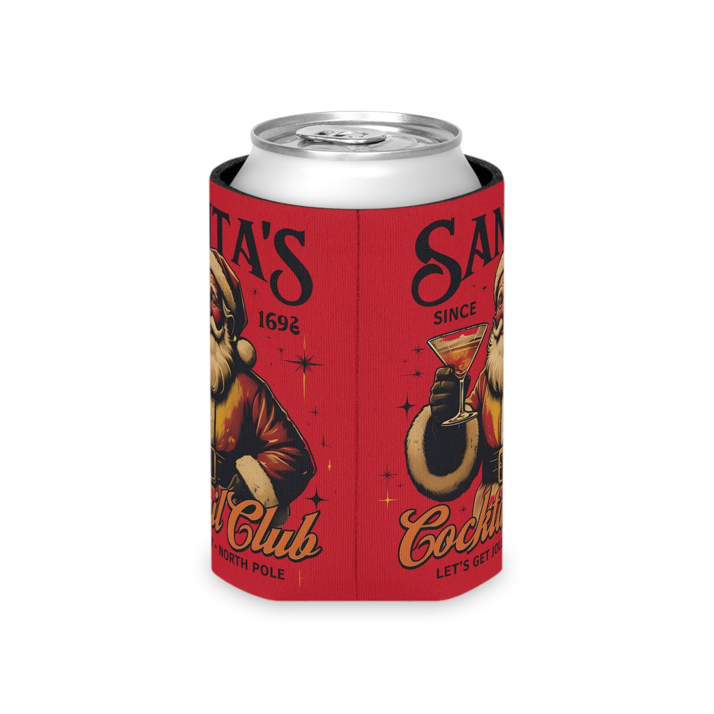Festive Santa Can Cooler, Holiday Drink Insulator, Christmas Party Vibe, Perfect for Gifts and Gatherings, Drinkware for Celebrations