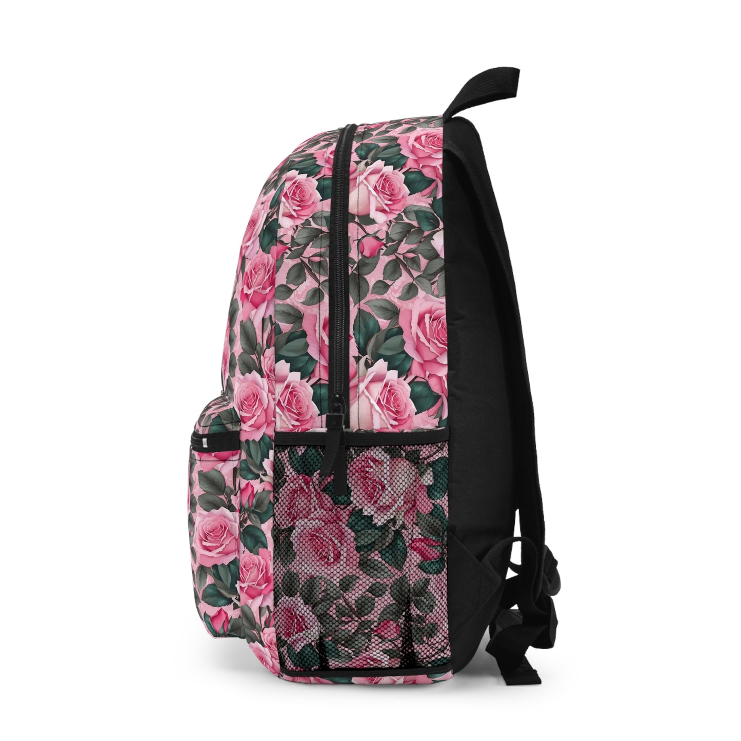Floral Design Backpack - Ideal for School, Travel, or Casual Outings | Stylish Bag, Rose Pattern, Gift for Her, Everyday Use, Back to School