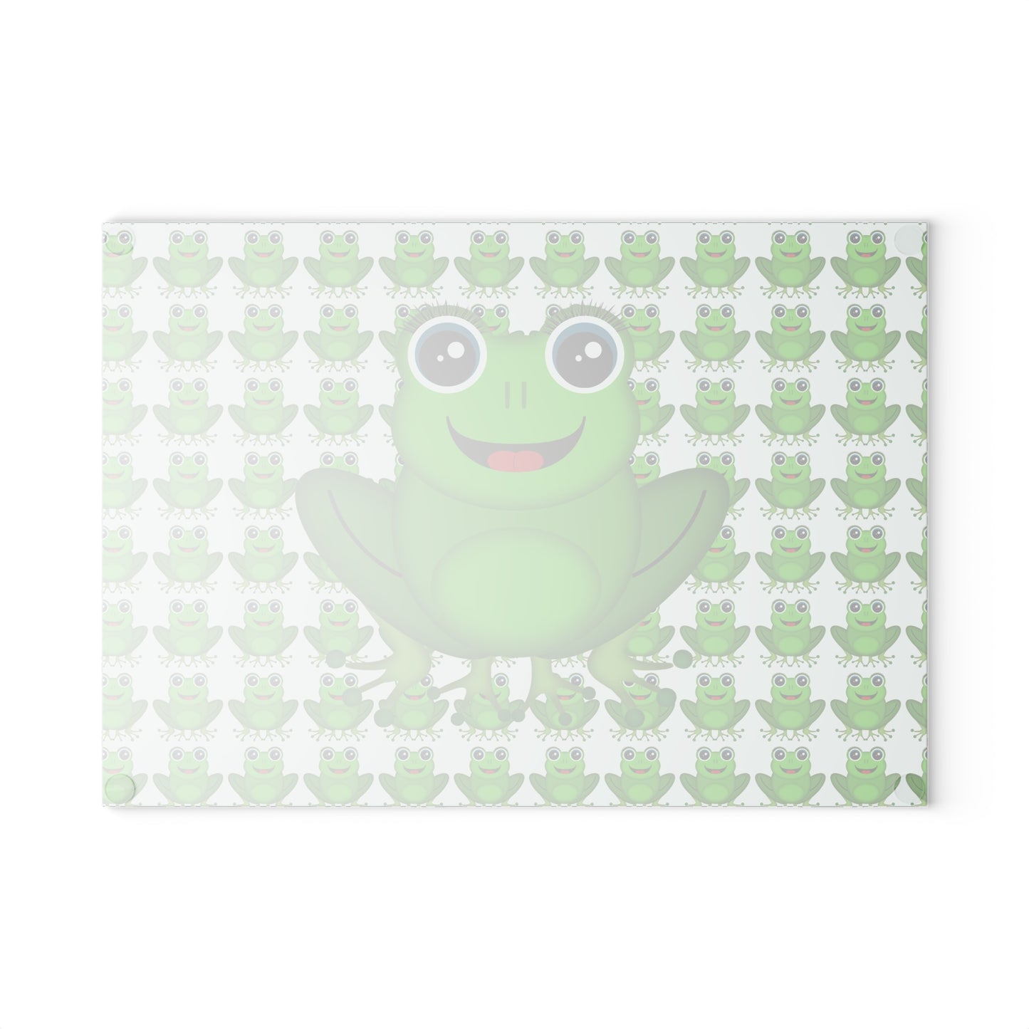 Cheerful Frog Design Glass Cutting Board, Kitchen Decor, Gift for Nature Lovers, Funny Cooking Gift, Frog Lover's Kitchen