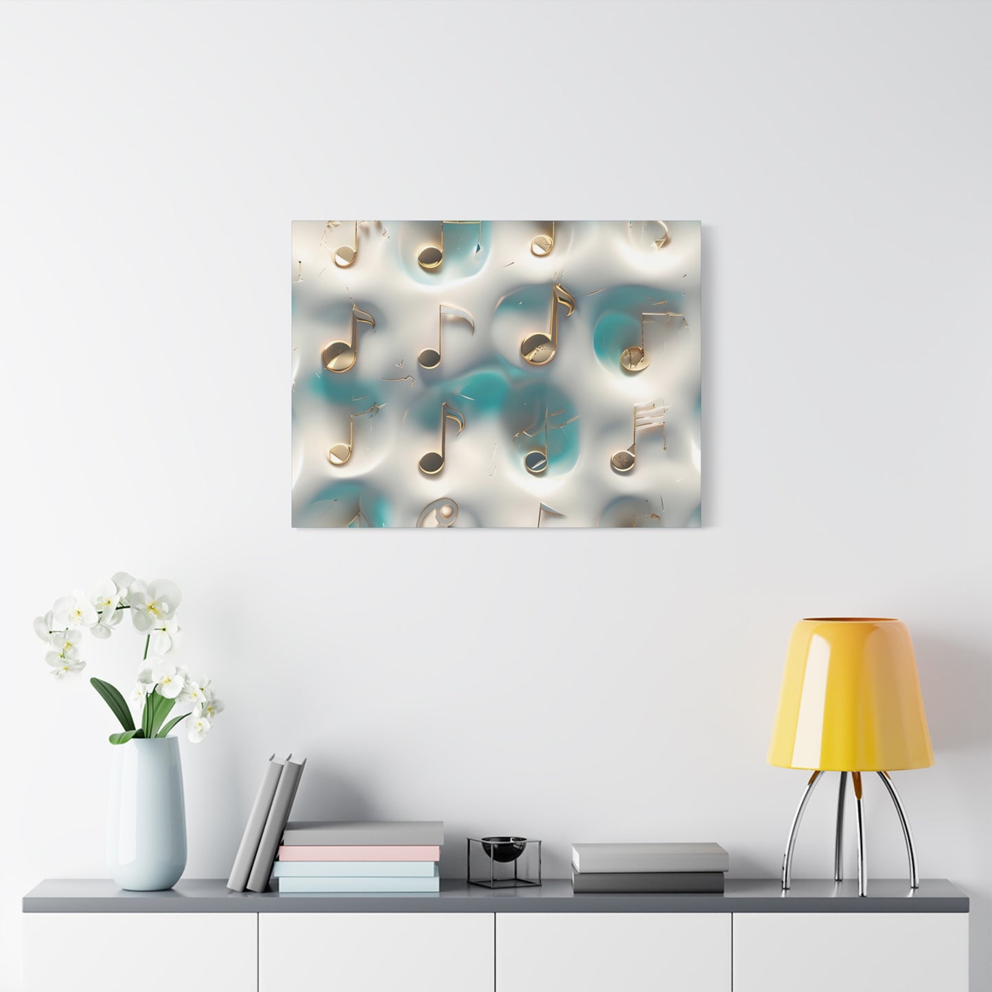 Musical Notes Wall Art Canvas, Elegant Home Decor, Perfect for Musicians, Music Lovers, Gifts for Music Teachers, Unique Art Piece