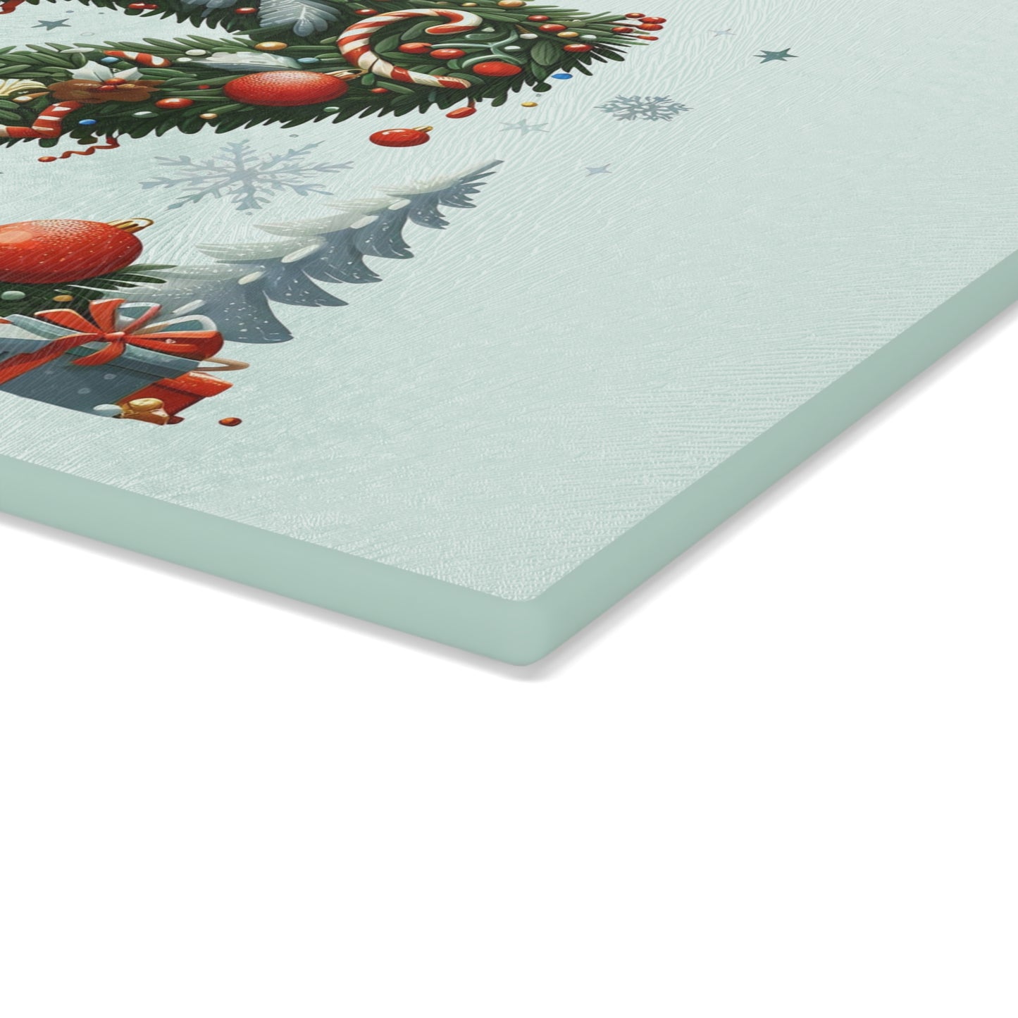 Christmas Wreath Letter 'Z' Glass Cutting Board — Holiday Kitchen Décor with Ornaments & Gifts