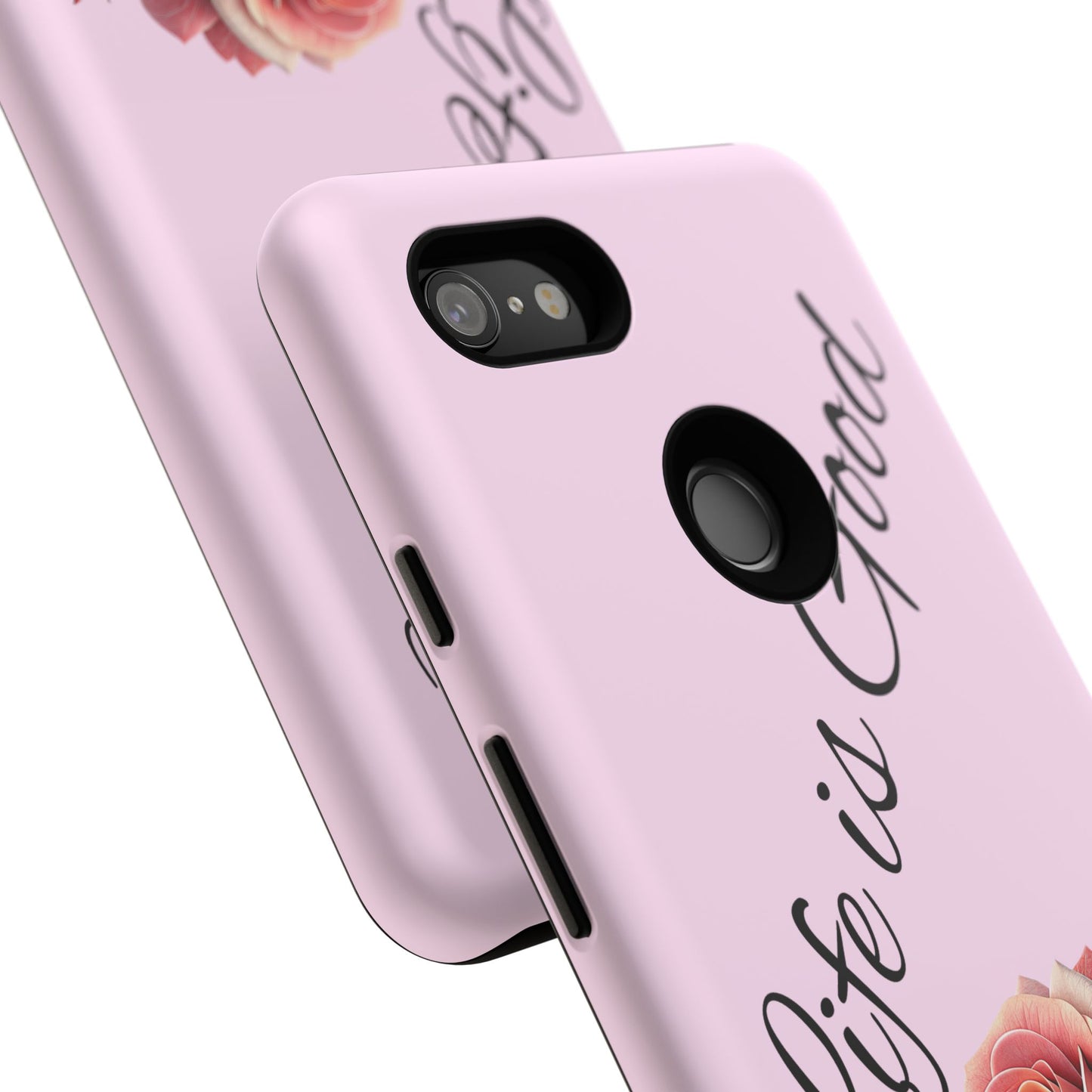 Roses & Positivity Phone Case - Floral Design, Life is Good, Tough Cases for Everyday Wear, Gift for Friends, Mother's Day, Spring [...]