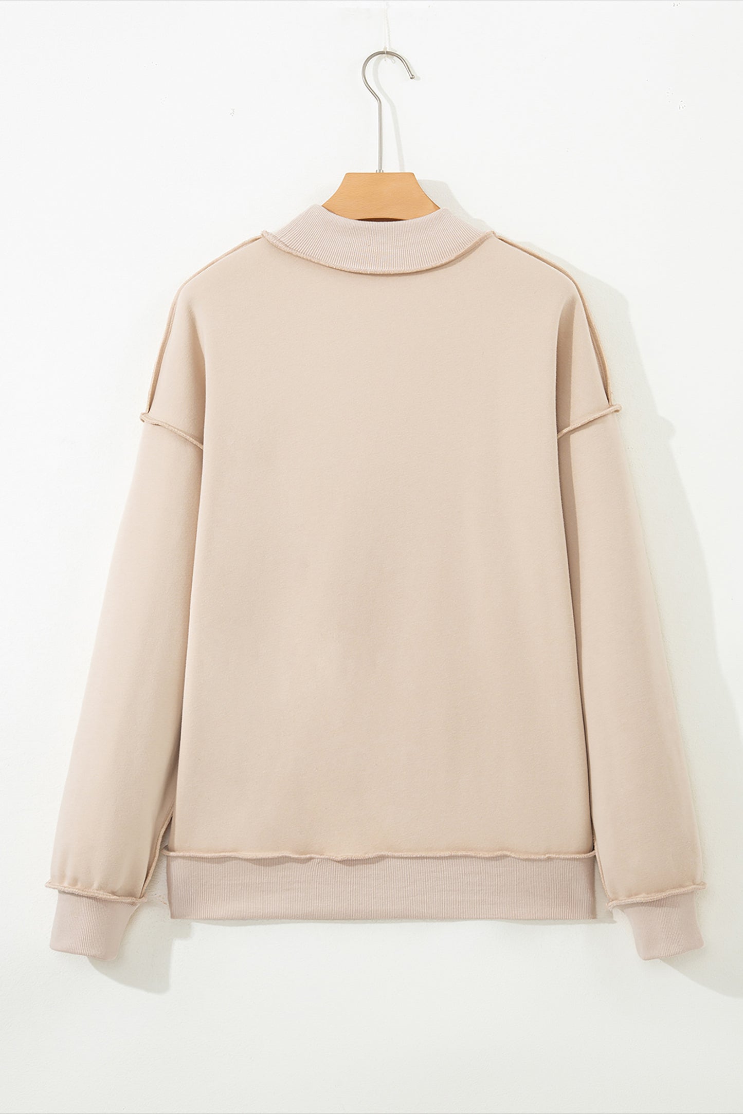 Oversize Drop Shoulder Reversible Mock Neck Sweatshirt