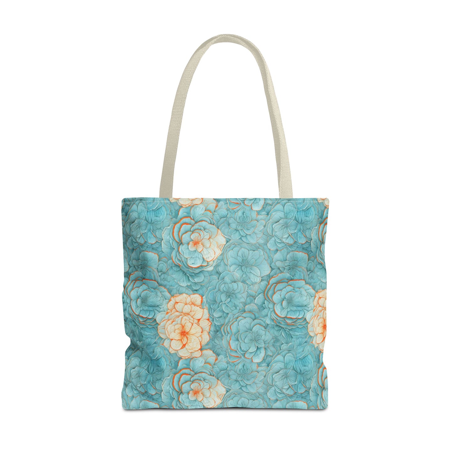 Floral Watercolor Tote Bag — Teal Succulent Pattern