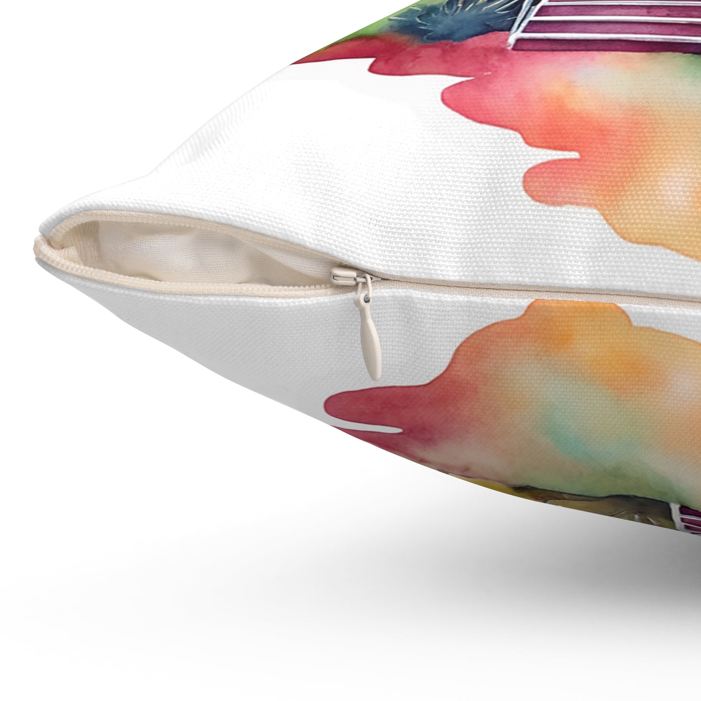 Whimsical Watercolor House Decorative Pillow
