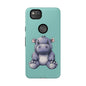 Cute Hippo Phone Case, Tough Phone Cover, Fun Animal Case, Gift for Kids, Cute Decor, Birthday Present