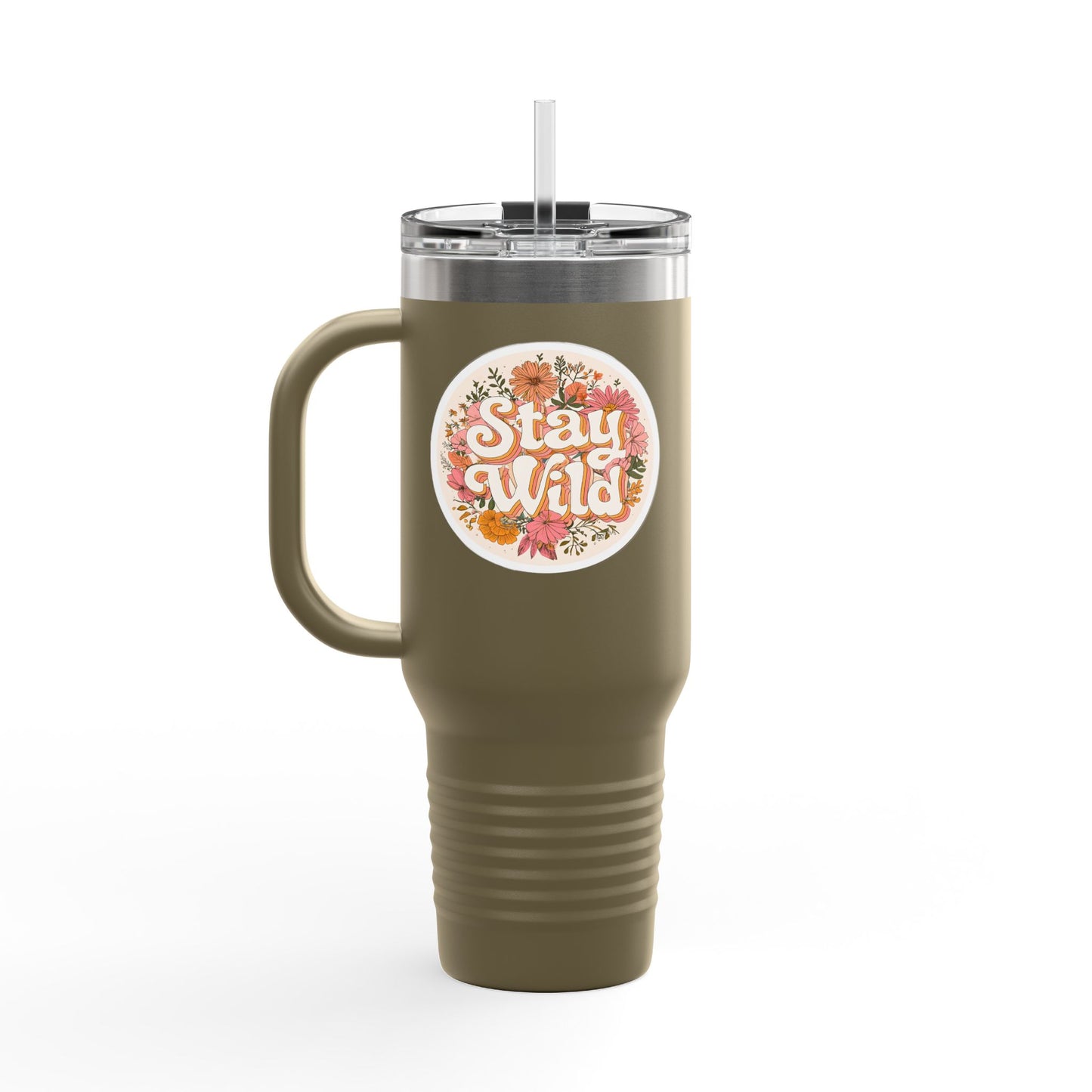 Stay Wild Floral 40oz Insulated Travel Mug