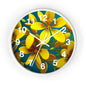 Vibrant Floral Wall Clock, Home Decor, Yellow Flowers, Gift for Her, Modern Design, Spring Aesthetic, Unique Timepiece