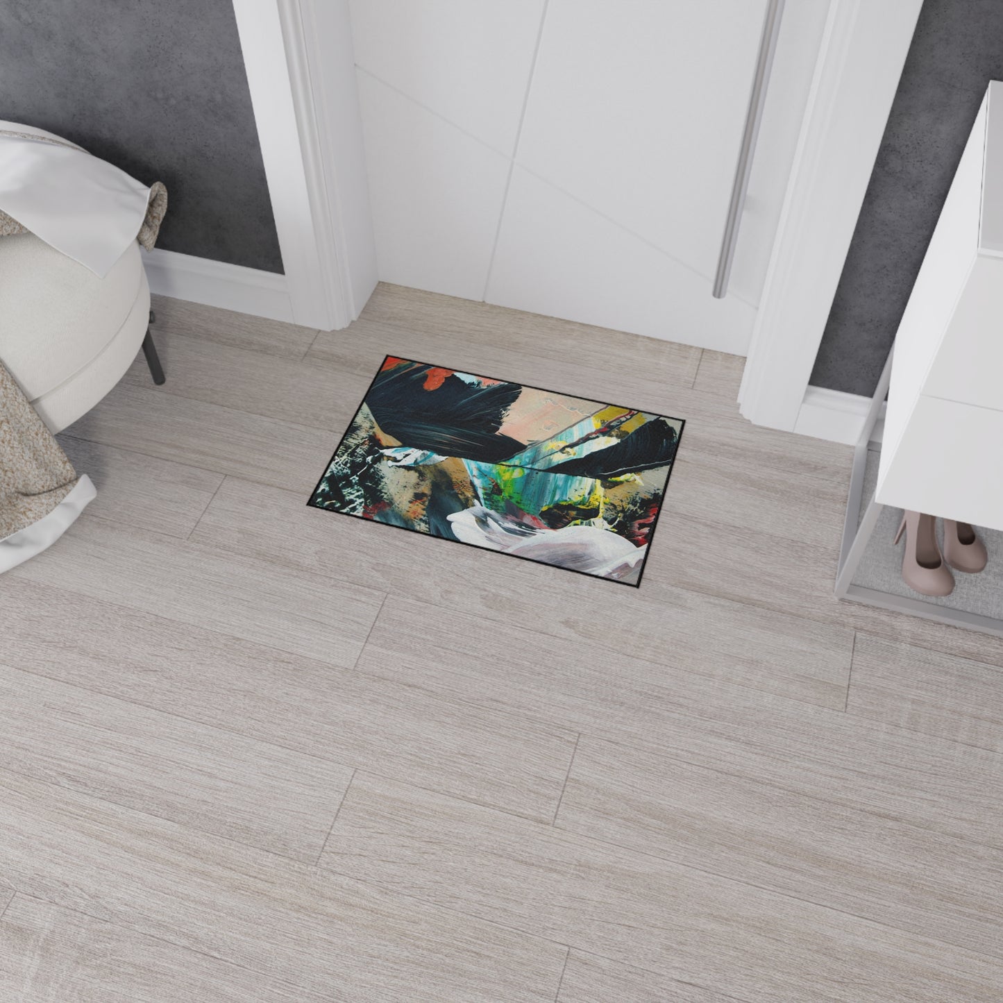 Abstract Color Splash Heavy Duty Floor Mat — Durable Artistic Entrance Rug