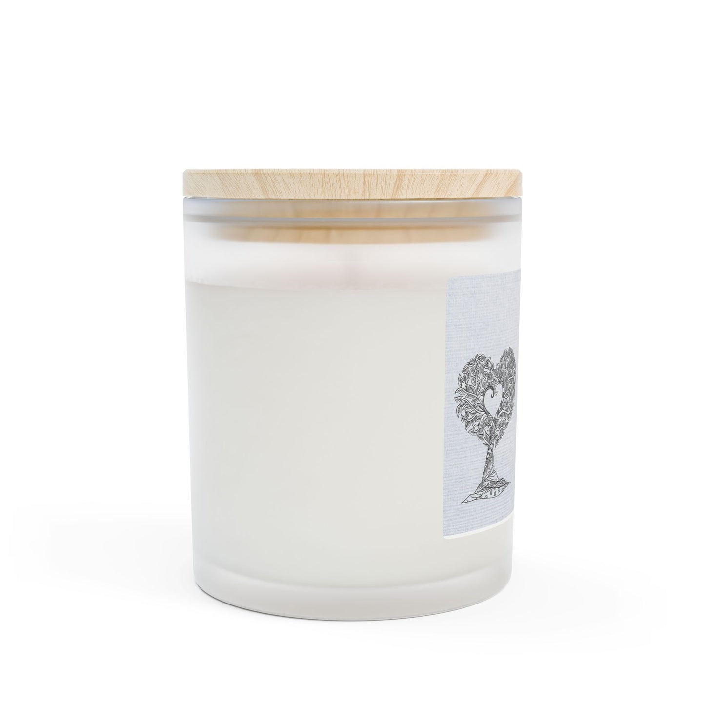 Frosted Glass Candle with Heart Tree Design, Cozy Home Decor, Gift for Mom, Relaxation, Wedding Favor, Aromatherapy, Eco-Friendly