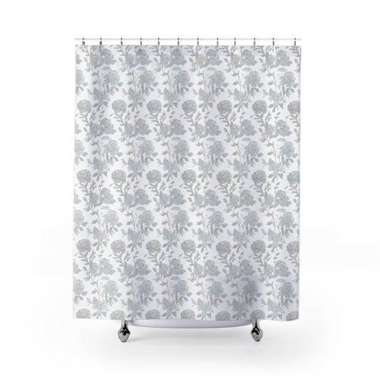 Floral Shower Curtain, Elegant Bathroom Decor