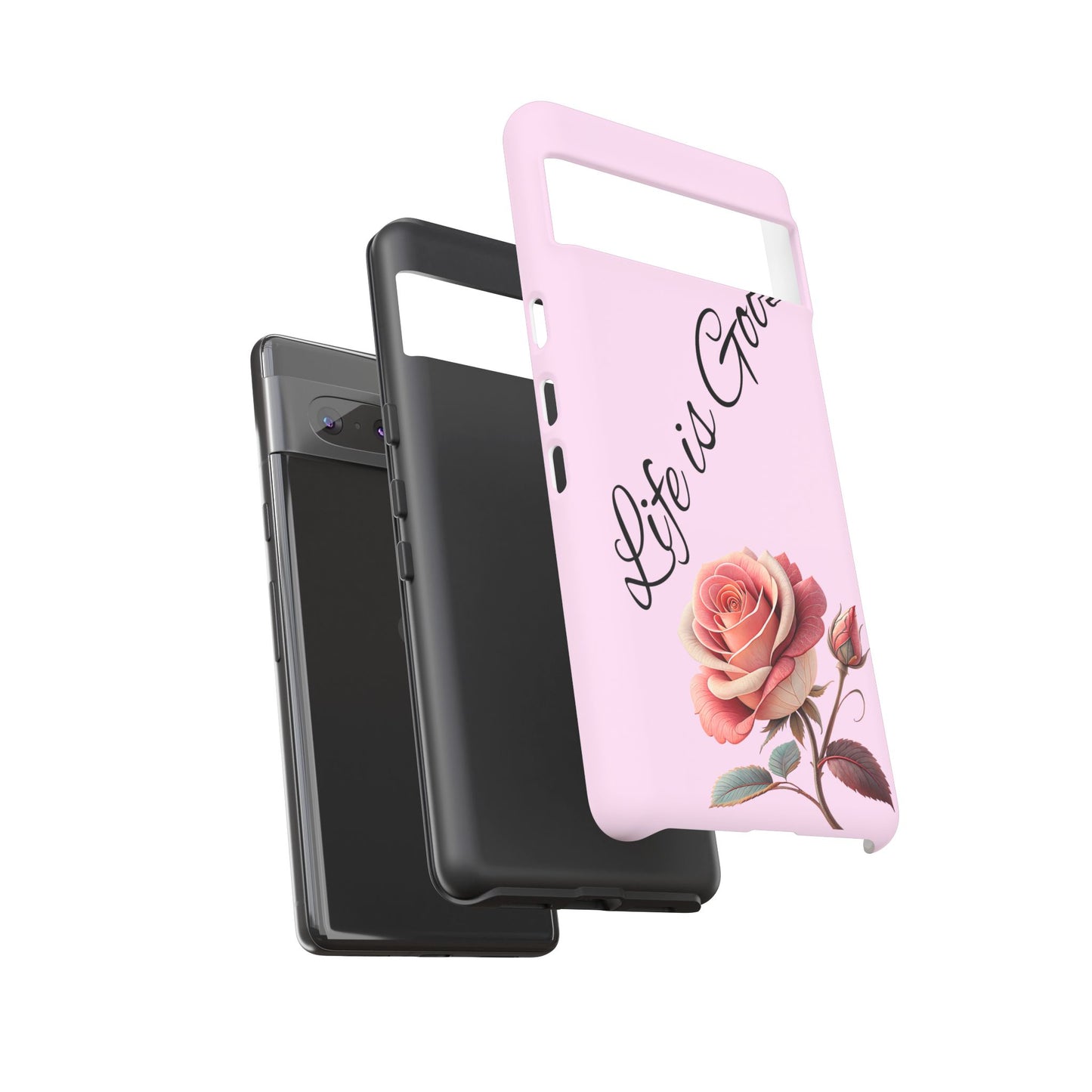 Roses & Positivity Phone Case - Floral Design, Life is Good, Tough Cases for Everyday Wear, Gift for Friends, Mother's Day, Spring [...]