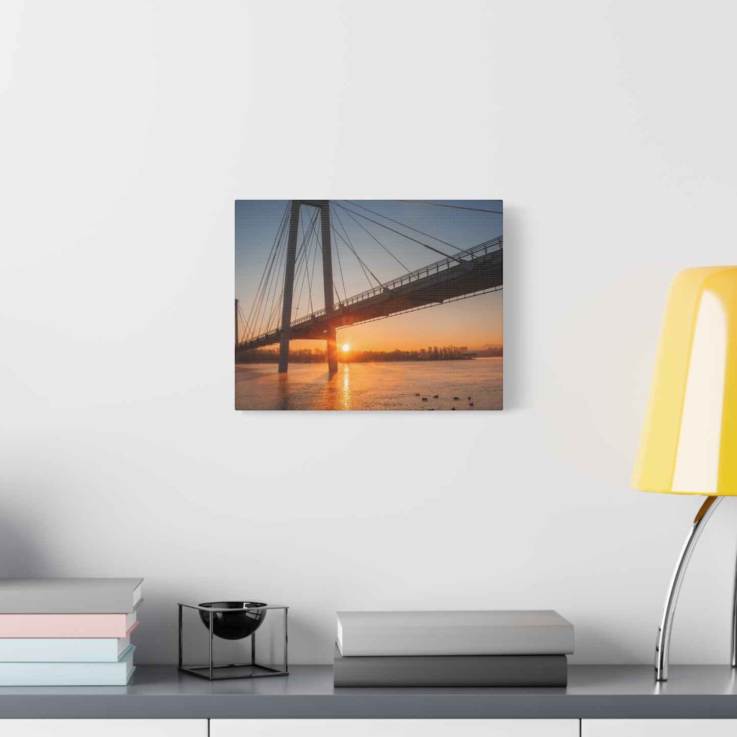 Sunrise Bridge Canvas Wall Art — Matte Stretched Canvas