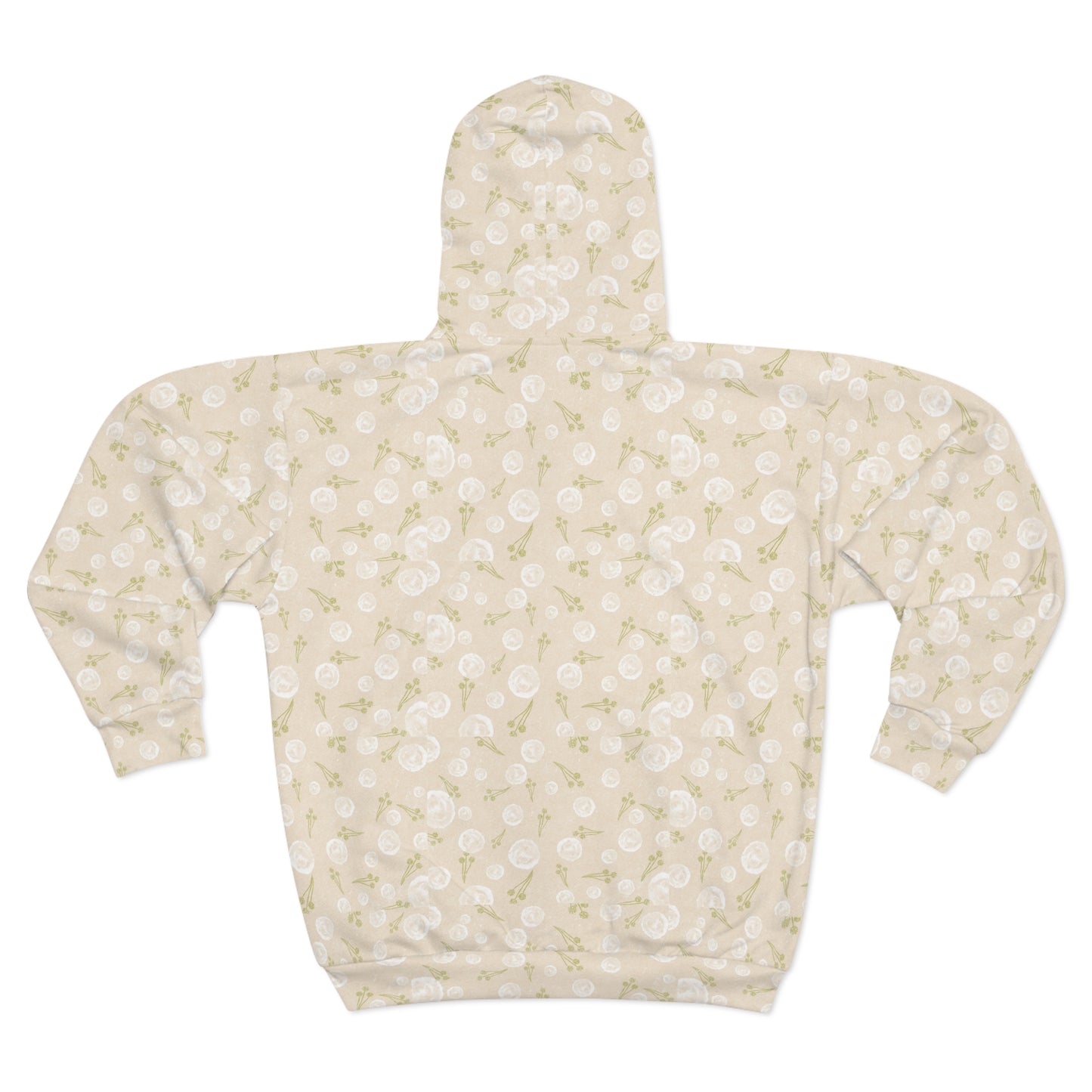 Floral Patterned Unisex Zip Hoodie - Cozy Layer for Everyday Style, Gift for Friends, Spring Fashion, Casual Wear, Versatile Outerwear