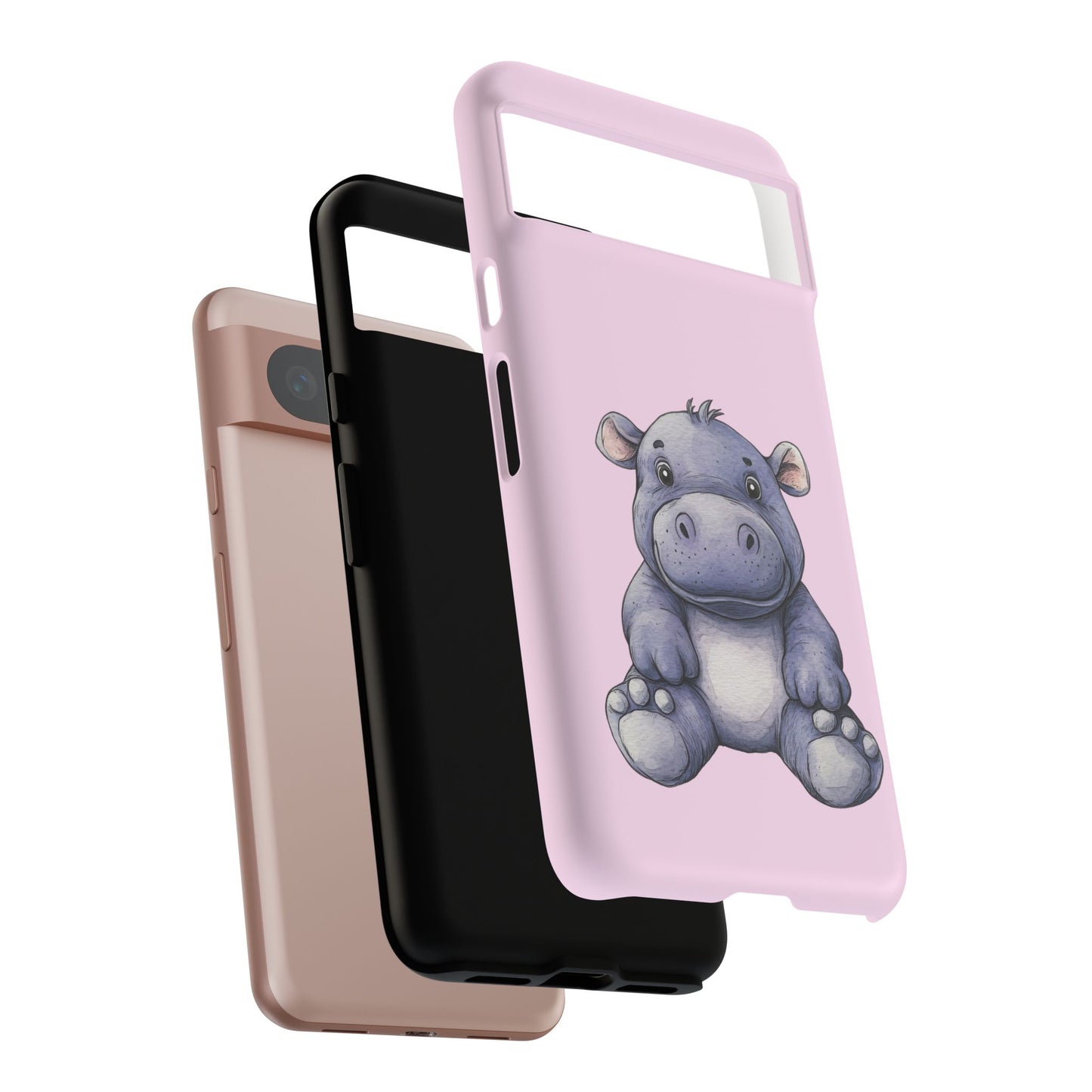 Cute Hippo Phone Case - Tough Cases, Animal Phone Cover, Kawaii Accessories, Gifts for Kids, Unique Tech Gear
