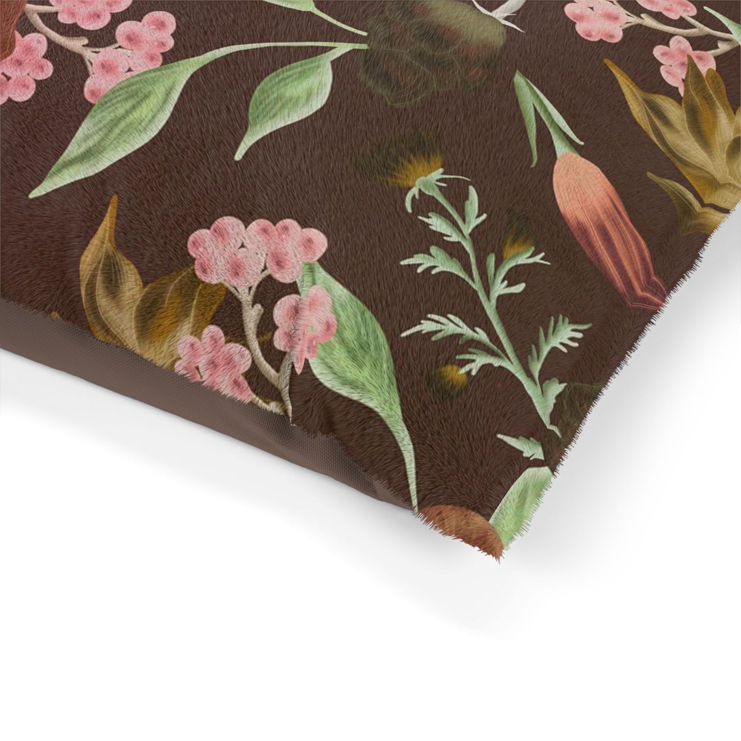 Floral Pet Bed - Cozy Dog Cat Cushion, Decorative Pet Accessory, Indoor Dog Bed, Cat Bed, Flower Print Pet Lounger