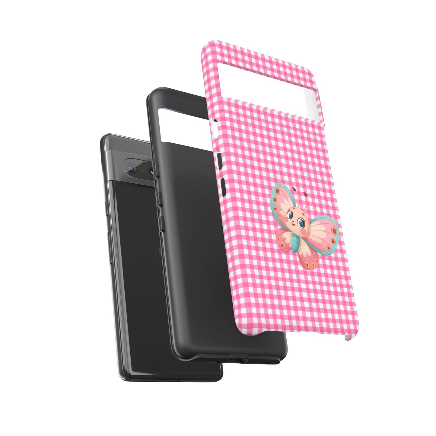 Cute Butterfly Phone Case, Tough Cases, Floral Phone Accessory, Gift for Her, Spring Fashion, Kids' Birthday Present, Pastel Aesthetic