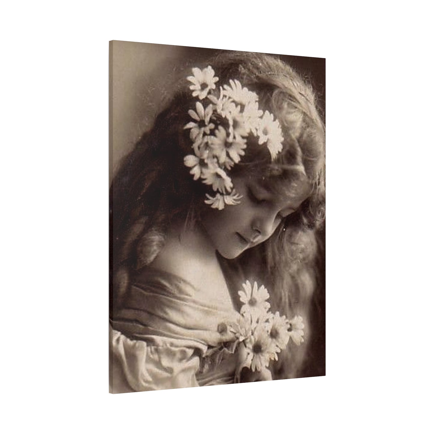 Vintage Floral Portrait Canvas