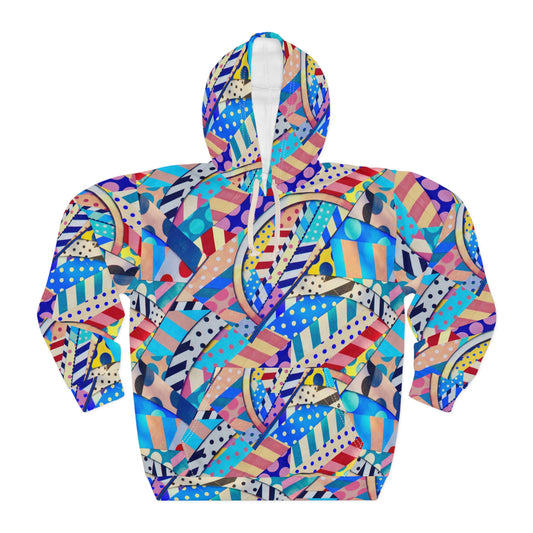 Colorful Abstract Unisex Pullover Hoodie, Trendy Streetwear, Gift for Art Lovers, Cozy Fashion, Unique Layering Piece