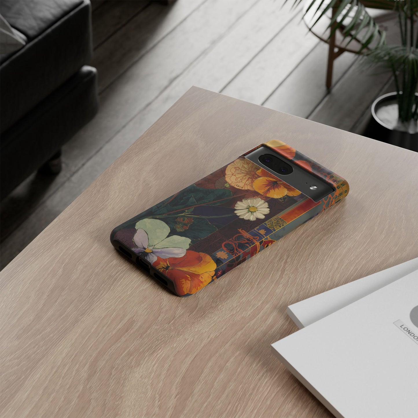 Floral Pansy Tough Phone Case — Vintage Botanical Protection