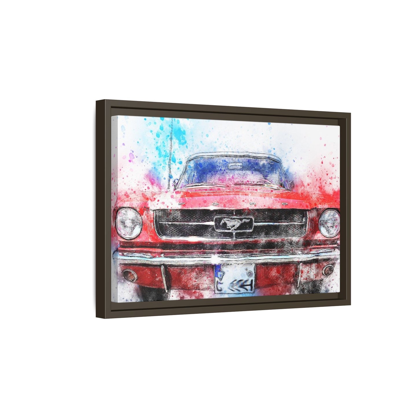 Matte Canvas, Framed Mustang Car