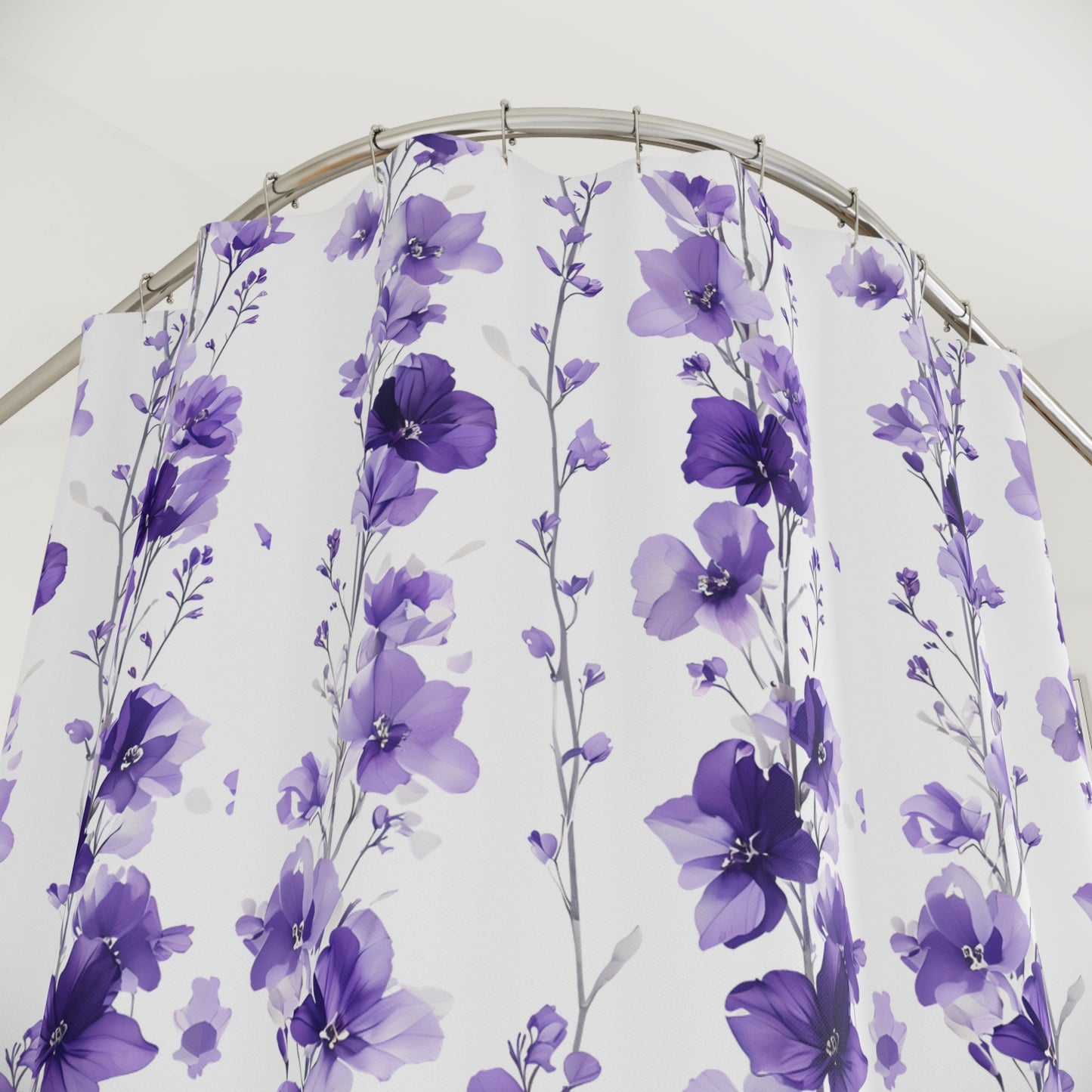 Elegant Floral Shower Curtain | Purple Floral Home Decor, Bathroom Accessory, Gift for Her, Boho Chic, Spa Vibe