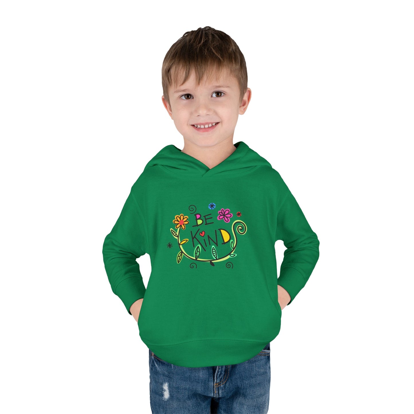 Toddler Fleece Hoodie - 'Be Kind' Floral Design, Cozy Kids Pullover, Cute Gift for Toddlers, Everyday Wear, Spring Outfit